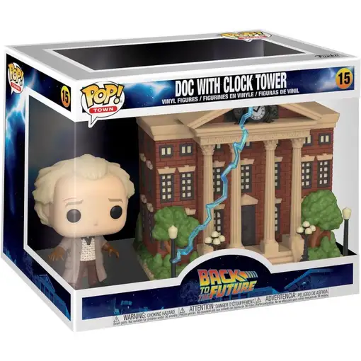 Figura Funko Pop! Town Regreso al Futuro Doc con Reloj de la Torre Modelo 15 | 46