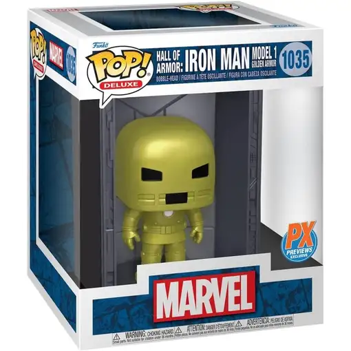 Figura Funko Pop! Deluxe Marvel Salón de Armaduras Iron Man Modelo 1 Armadura Dor