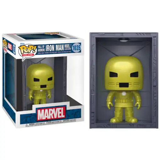 Figura Funko Pop! Deluxe Marvel Salón de Armaduras Iron Man Modelo 1 Armadura Dor