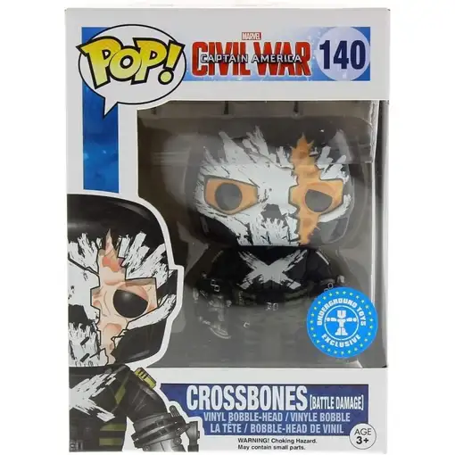 Figura Funko Pop! Marvel Capitán América Civil War Crossbones Dañado en la Batall