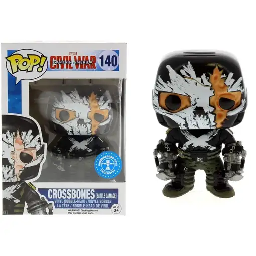 Figura Funko Pop! Marvel Capitán América Civil War Crossbones Dañado en la Batall