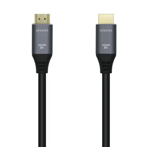 AISENS Cable HDMI V2.1 Ultra Alta Velocidad / HEC 8k@60Hz 48Gbps, A/M-A/M, Gris/Ne