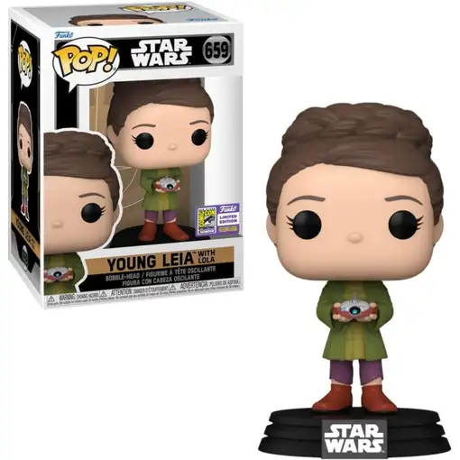 Figura Funko Pop! Star Wars Joven Leia con Lola Modelo 659 | 71741 Edición Limita