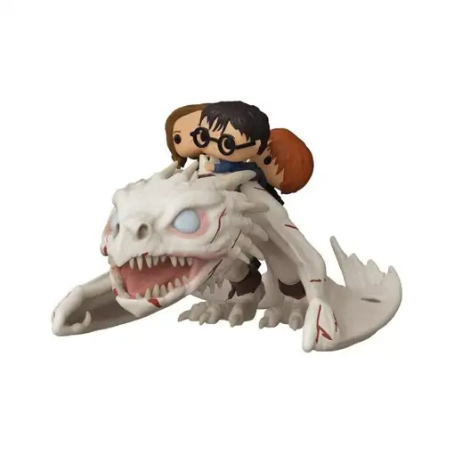 Figura Funko Pop! Rides Harry Potter Harry, Hermione y Ron montando al dragón Gri