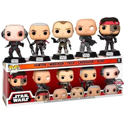 Figura Funko Pop! Star Wars Hunter | Wrecker | Tech | Crossair | Echo (The Bad B