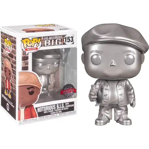 Figura Funko Pop! Rocks Notorious B.I.G. con Champán (Plateado) Modelo 153| 5769