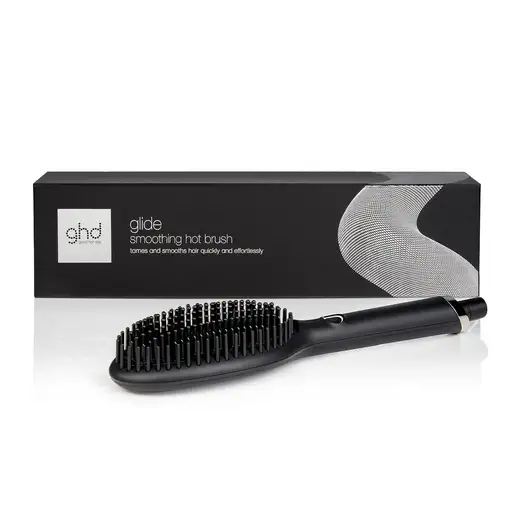 Cepillo de pelo alisador negro, iónico, 185ºC,  Glide GHD