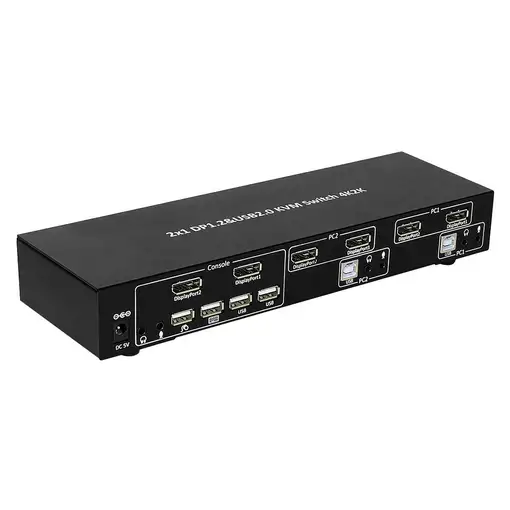 Techly IDATA DP-KVM2 interruptor KVM Negro