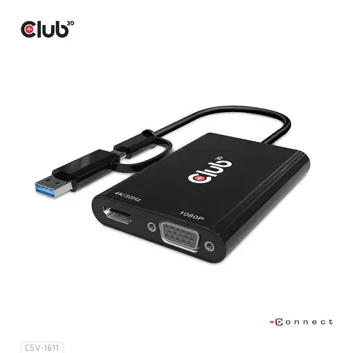 CLUB3D CSV-1611 Adaptador gráfico USB 3840 x 2160 Pixeles Negro CLUB3D CSV-1611 Adaptador gráfico USB 3840 x 2160 Pixeles Negro