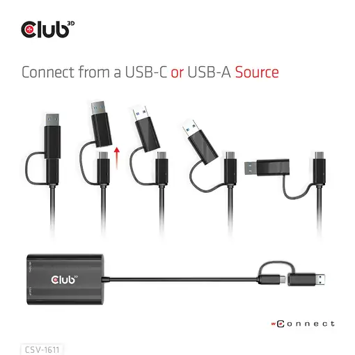 CLUB3D CSV-1611 Adaptador gráfico USB 3840 x 2160 Pixeles Negro