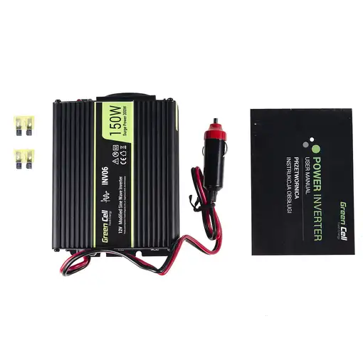 Green Cell INV06 adaptador e inversor de corriente Auto 150 W Negro