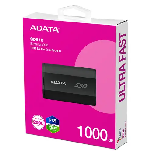 ADATA SD810 1 TB USB Tipo C USB 3.2 Gen 2x2 Negro