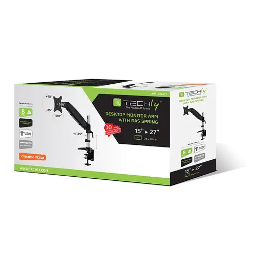 Techly ICA-LCD 111-BK soporte para monitor 68,6 cm (27") Escritorio Negro