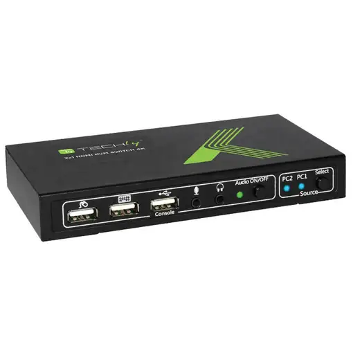 Techly 2x1 USB HDMI KVM Switch 4Kx2K IDATA KVM-HDMI2U interruptor KVM Negro