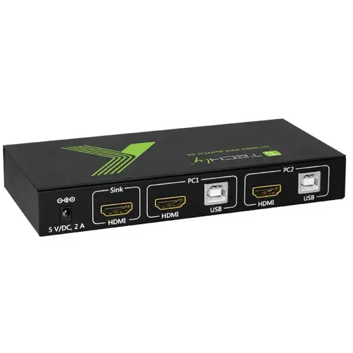 Techly 2x1 USB HDMI KVM Switch 4Kx2K IDATA KVM-HDMI2U interruptor KVM Negro