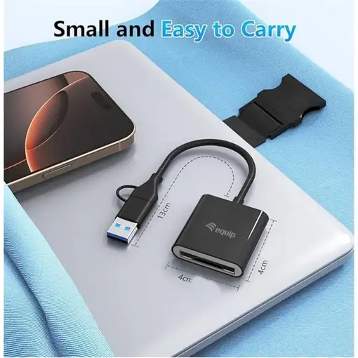 Equip 245461 lector de tarjeta USB 3.2 Gen 2 (3.1 Gen 2) Type-C Negro