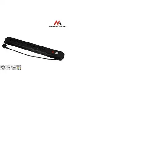 Maclean MCE11 base múltiple 1,5 m 8 salidas AC Interior Negro