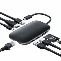 AUKEY CB-C71 base para portátil y replicador de puertos Negro