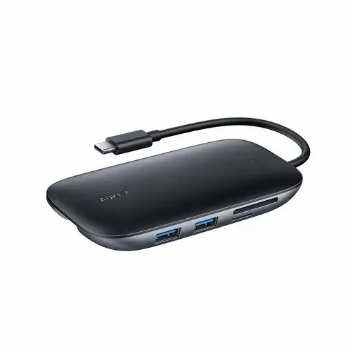 AUKEY CB-C71 base para portátil y replicador de puertos Negro