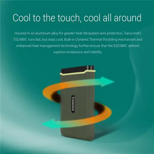 Transcend ESD380C 500 GB USB Tipo C USB 3.2 Gen 2x2 Verde