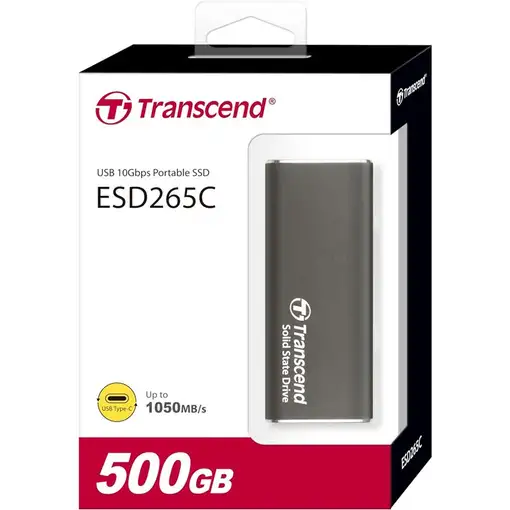 Transcend ESD265C 500 GB USB Tipo C 3.2 Gen 2 (3.1 Gen 2) Gris