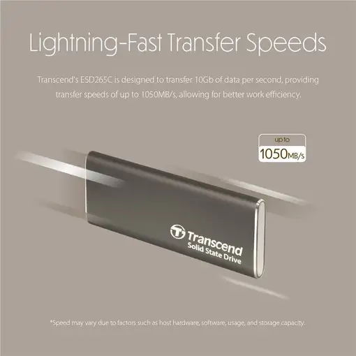 Transcend ESD265C 500 GB USB Tipo C 3.2 Gen 2 (3.1 Gen 2) Gris