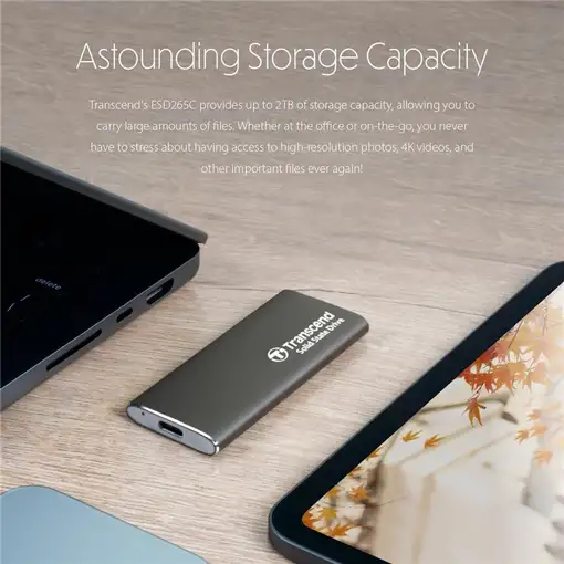 Transcend ESD265C 500 GB USB Tipo C 3.2 Gen 2 (3.1 Gen 2) Gris