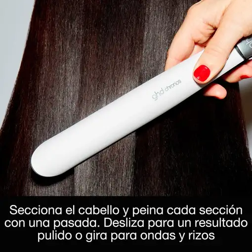 Planchas de pelo blancas, placas de 26 mm, Chronos Styler GHD