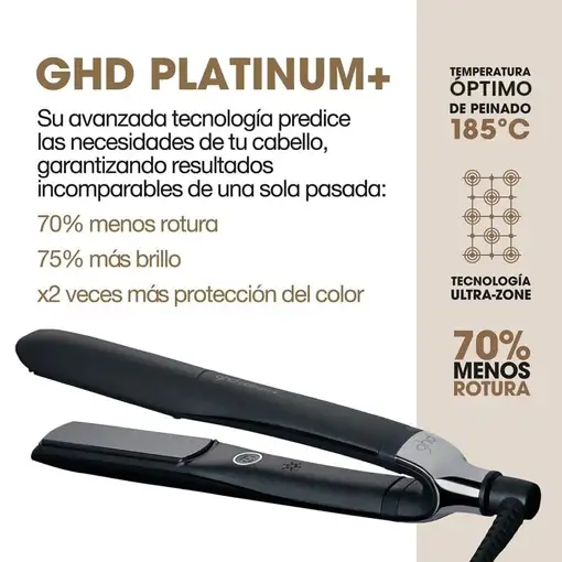 Planchas de pelo negras, placas de 26 mm, Platinum+ Styler GHD
