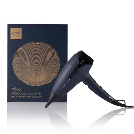 Secador de pelo profesional Azul, 2200W, 2 niveles de temperatura, Helios GHD