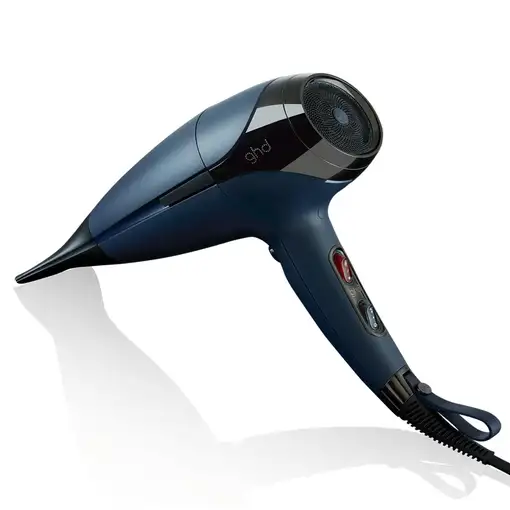 Secador de pelo profesional Azul, 2200W, 2 niveles de temperatura, Helios GHD