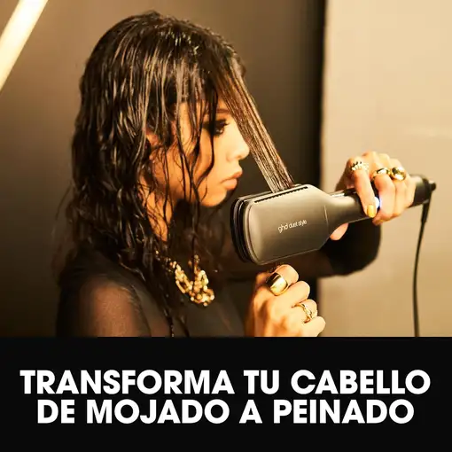 Plancha de pelo y secador de aire caliente 2 en 1 Negra, Duet Style GHD