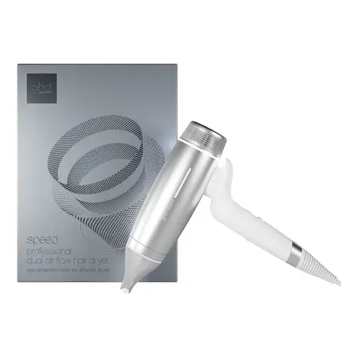 Secador de pelo iónico profesional Blanco Plata, 2100 W, Speed GHD