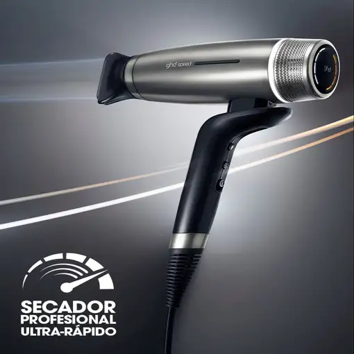 Secador de pelo iónico profesional Negro Titanio, 2100 W, Speed GHD