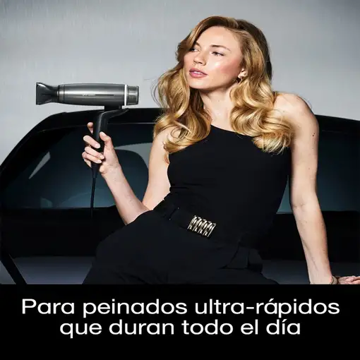 Secador de pelo iónico profesional Negro Titanio, 2100 W, Speed GHD