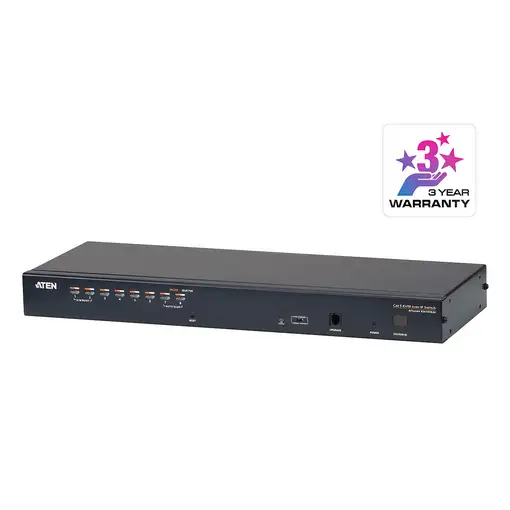 ATEN Switch KVM por IP multi-interfaz Cat 5 de 8 puertos con acceso compartido