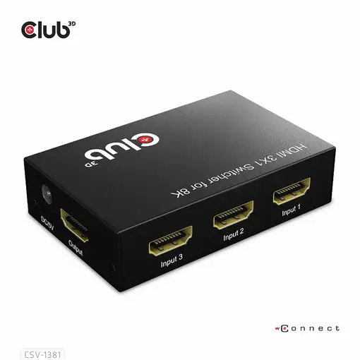 CLUB3D Conmutador 3 a 1 HDMI™ 8K60Hz/4K120Hz