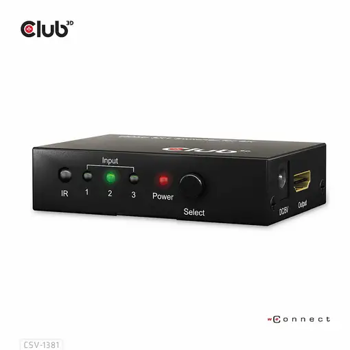 CLUB3D Conmutador 3 a 1 HDMI™ 8K60Hz/4K120Hz