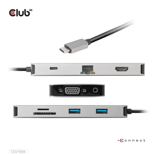 CLUB3D CSV-1594 base para portátil y replicador de puertos USB 3.2 Gen 1