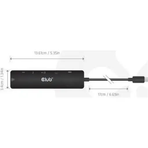 CLUB3D CSV-2553 hub de interfaz USB Tipo C 5000 Mbit/s Negro