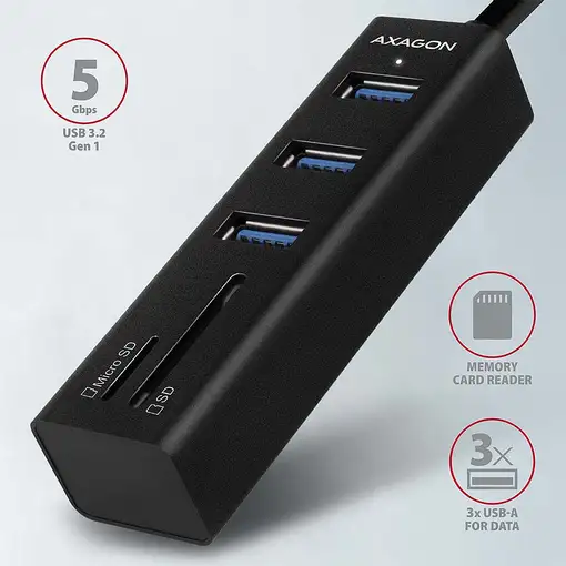Axagon HMA-CR3A base para portátil y replicador de puertos Alámbrico USB 3.2 Gen 1