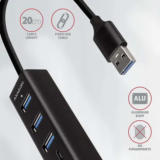 Axagon HMA-CR3A base para portátil y replicador de puertos Alámbrico USB 3.2 Gen 1