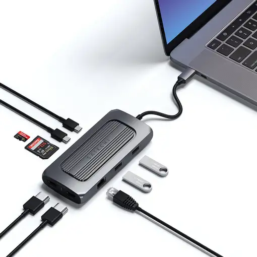 Satechi ST-UCMXAM base para portátil y replicador de puertos USB 3.2 Gen 1