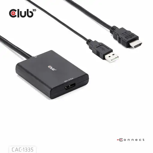 CLUB3D CAC-1335 adaptador de cable de vídeo 1 m HDMI + USB DisplayPort Negro