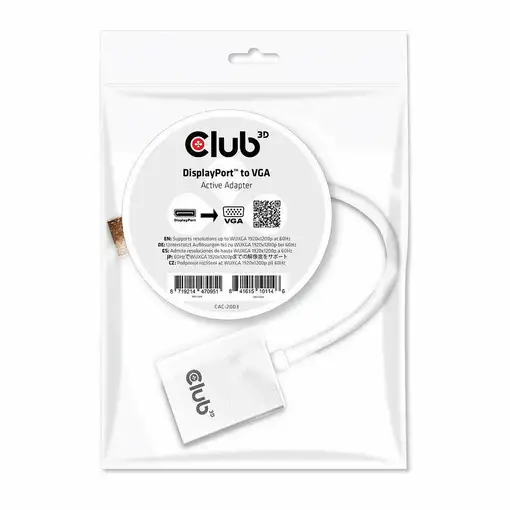 CLUB3D Displayport a VGA Adaptador Activo CLUB3D Displayport a VGA Adaptador Activo