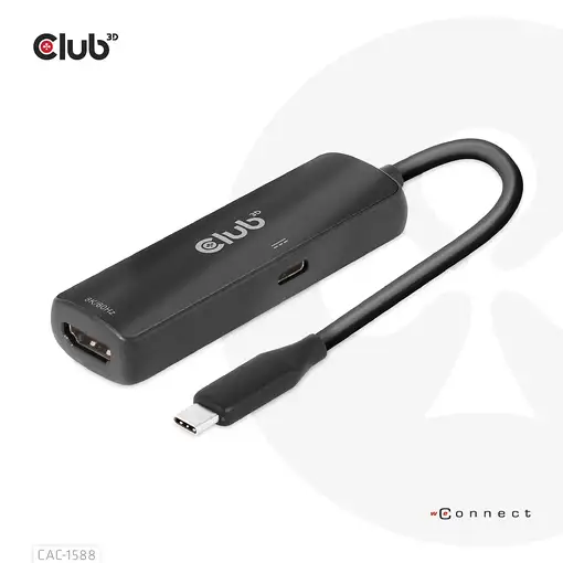 CLUB3D Adaptador activo USB Gen2 tipo C a HDMI™ 8K60Hz o 4K120Hz HDR10+ con DSC1.2