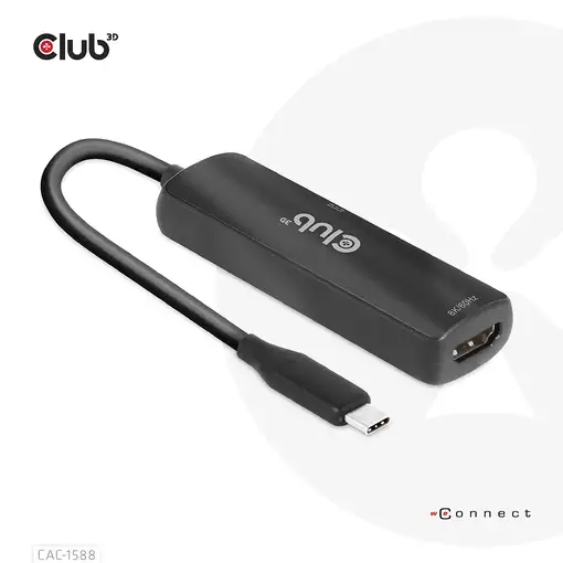 CLUB3D Adaptador activo USB Gen2 tipo C a HDMI™ 8K60Hz o 4K120Hz HDR10+ con DSC1.2