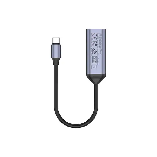 UNITEK V1415A adaptador de cable de vídeo 0,15 m USB Tipo C DisplayPort Gris