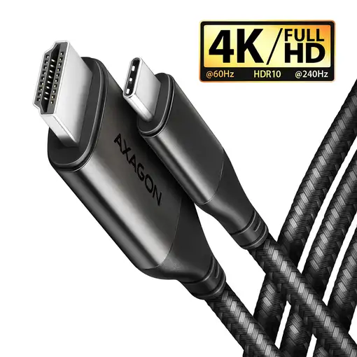 Axagon RVC-HI2MC adaptador de cable de vídeo 1,8 m USB Tipo C HDMI Negro