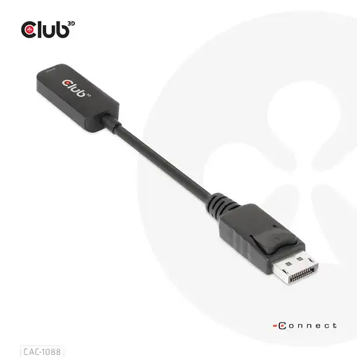 CLUB3D Adaptador activo DisplayPort™1.4 a HDMI™ 4K120Hz/8K60Hz HDR M/H